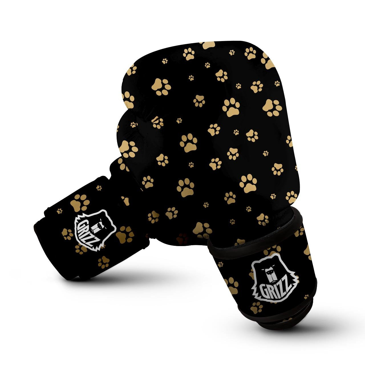 Gold Footprint Paw Boxing Gloves-grizzshop