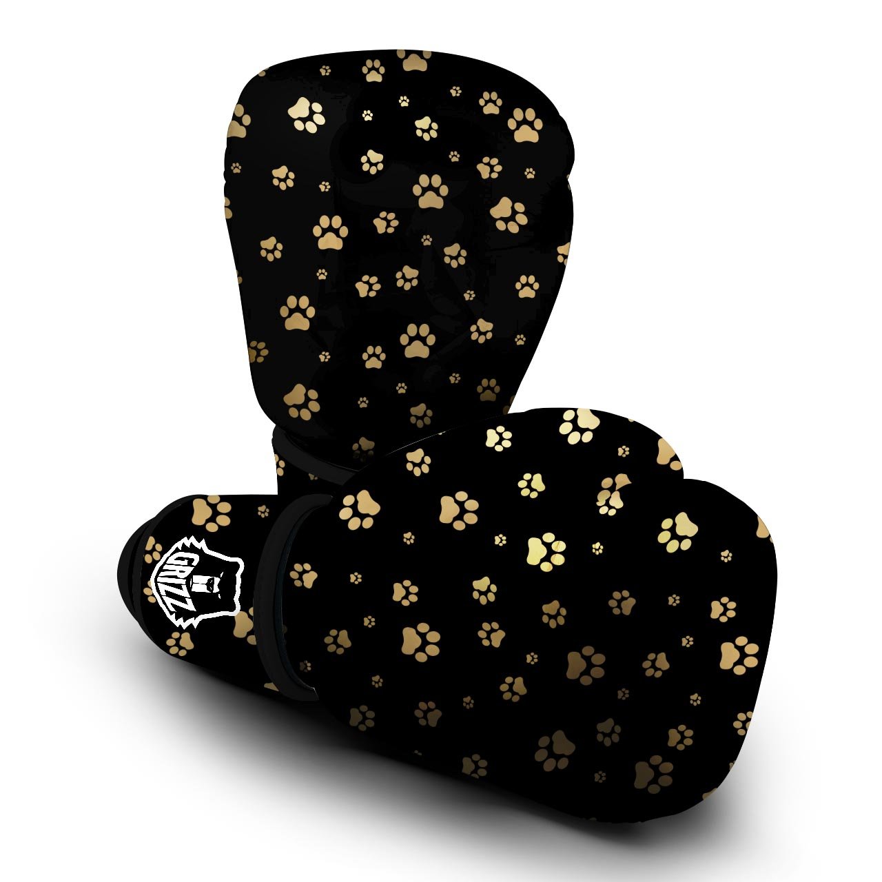 Gold Footprint Paw Boxing Gloves-grizzshop