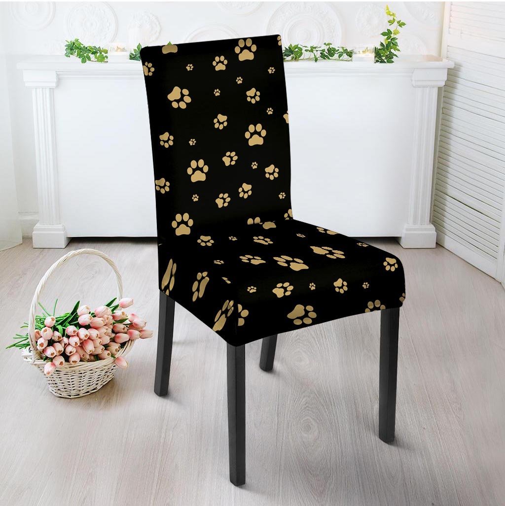 Gold Footprint Paw Chair Cover-grizzshop