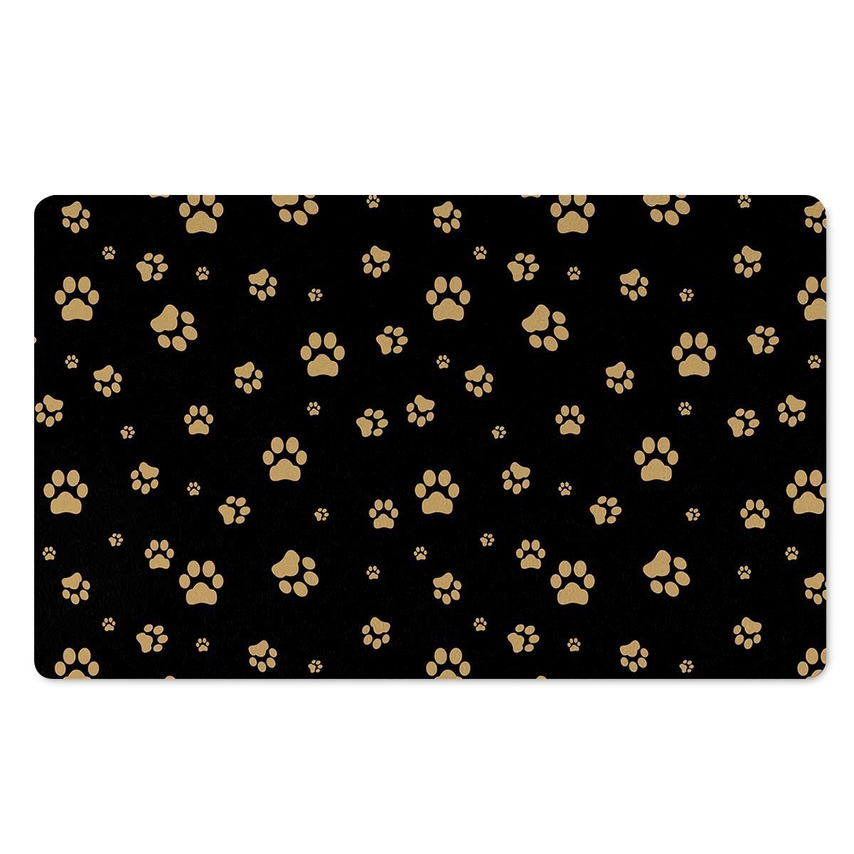 Gold Footprint Paw Door Mat-grizzshop