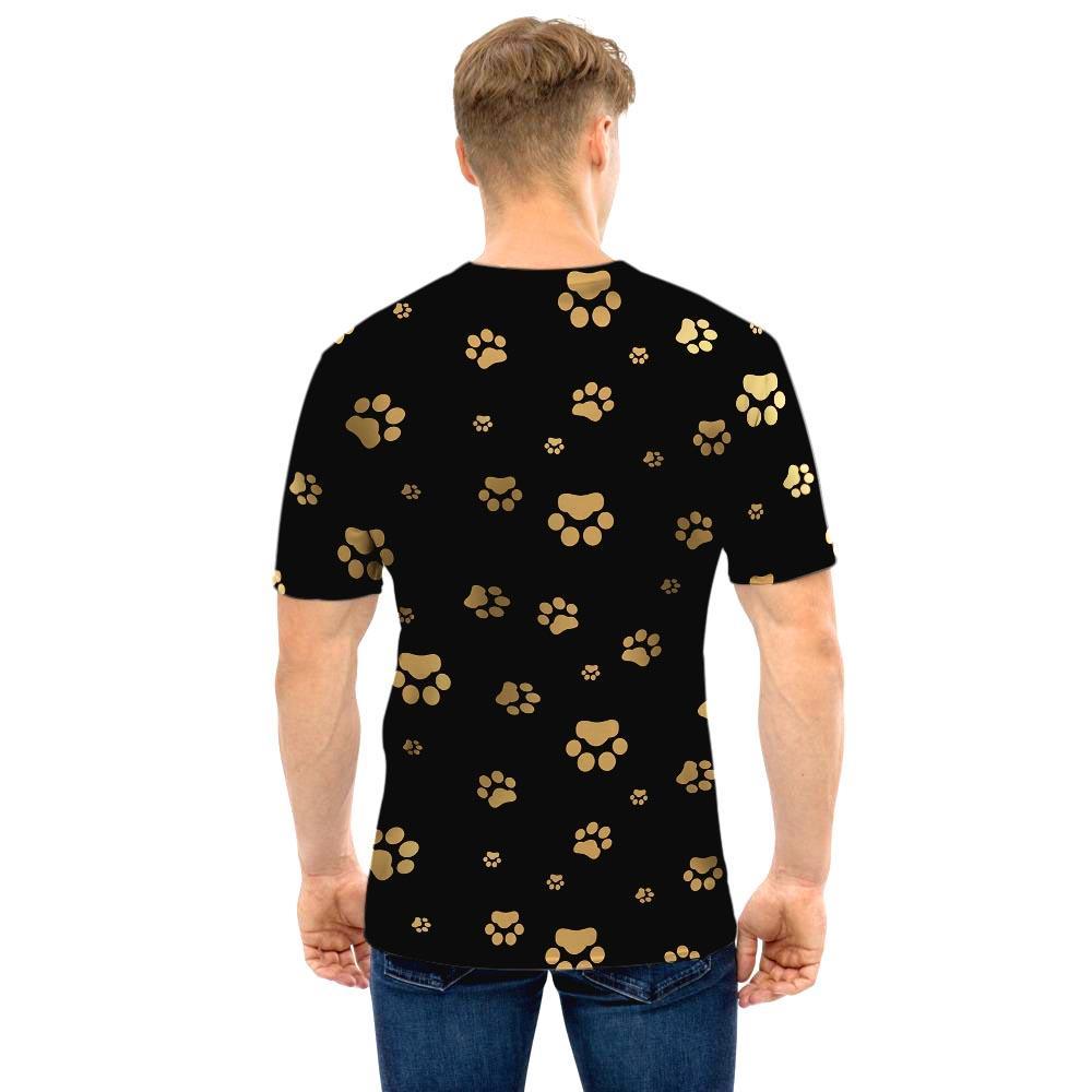 Gold Footprint Paw Men T Shirt-grizzshop