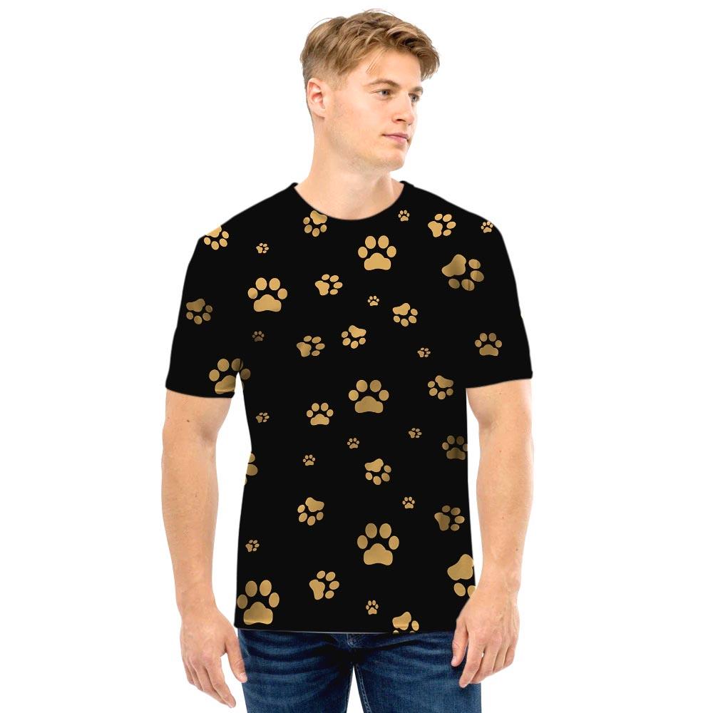 Gold Footprint Paw Men T Shirt-grizzshop