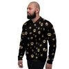 Gold Footprint Paw Men's Bomber Jacket-grizzshop