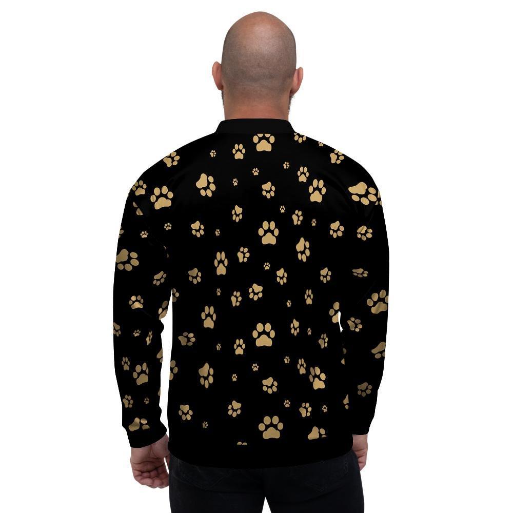 Gold Footprint Paw Men's Bomber Jacket-grizzshop