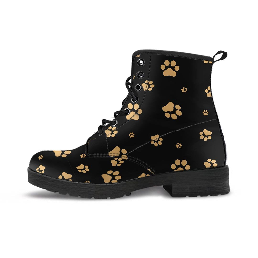 Gold Footprint Paw Men's Boots-grizzshop