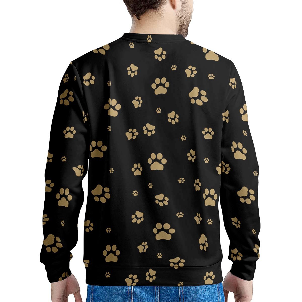 Gold Footprint Paw Men's Sweatshirt-grizzshop