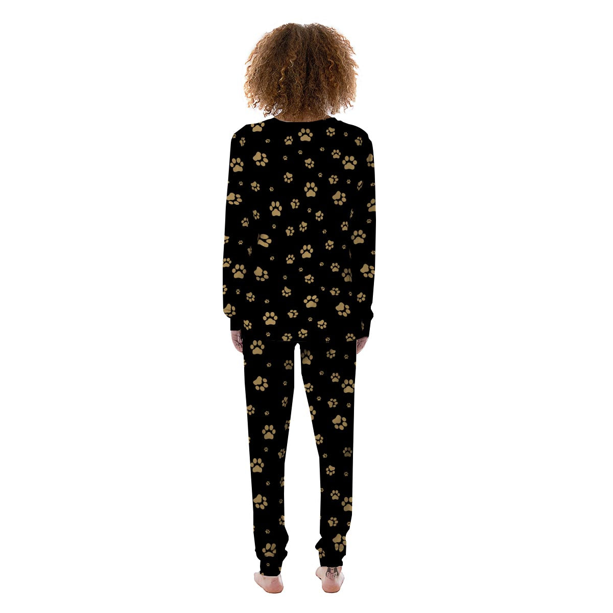 Gold Footprint Paw Women's Pajamas-grizzshop