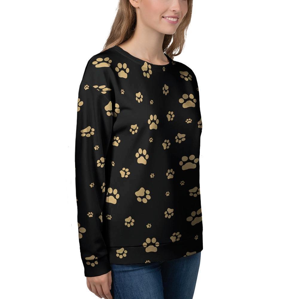 Gold Footprint Paw Women's Sweatshirt-grizzshop