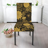 Gold Glitter Floral Pattern Print Chair Cover-grizzshop