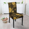 Gold Glitter Floral Pattern Print Chair Cover-grizzshop