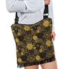 Gold Glitter Floral Pattern Print Crossbody bags-grizzshop