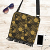 Gold Glitter Floral Pattern Print Crossbody bags-grizzshop