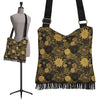 Gold Glitter Floral Pattern Print Crossbody bags-grizzshop