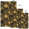 Gold Glitter Floral Pattern Print Floor Mat-grizzshop