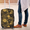 Gold Glitter Floral Pattern Print Luggage Cover Protector-grizzshop