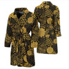 Gold Glitter Floral Pattern Print Men Long Robe-grizzshop