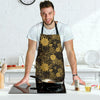 Gold Glitter Floral Pattern Print Men's Apron-grizzshop