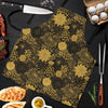 Gold Glitter Floral Pattern Print Men's Apron-grizzshop