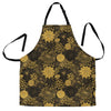 Gold Glitter Floral Pattern Print Men's Apron-grizzshop