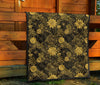 Gold Glitter Floral Pattern Print Quilt-grizzshop