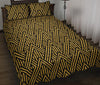 Load image into Gallery viewer, Gold Glitter Pattern Print Bed Set Quilt-grizzshop