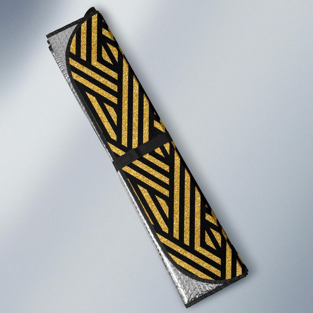 Gold Glitter Pattern Print Car Sun Shade-grizzshop