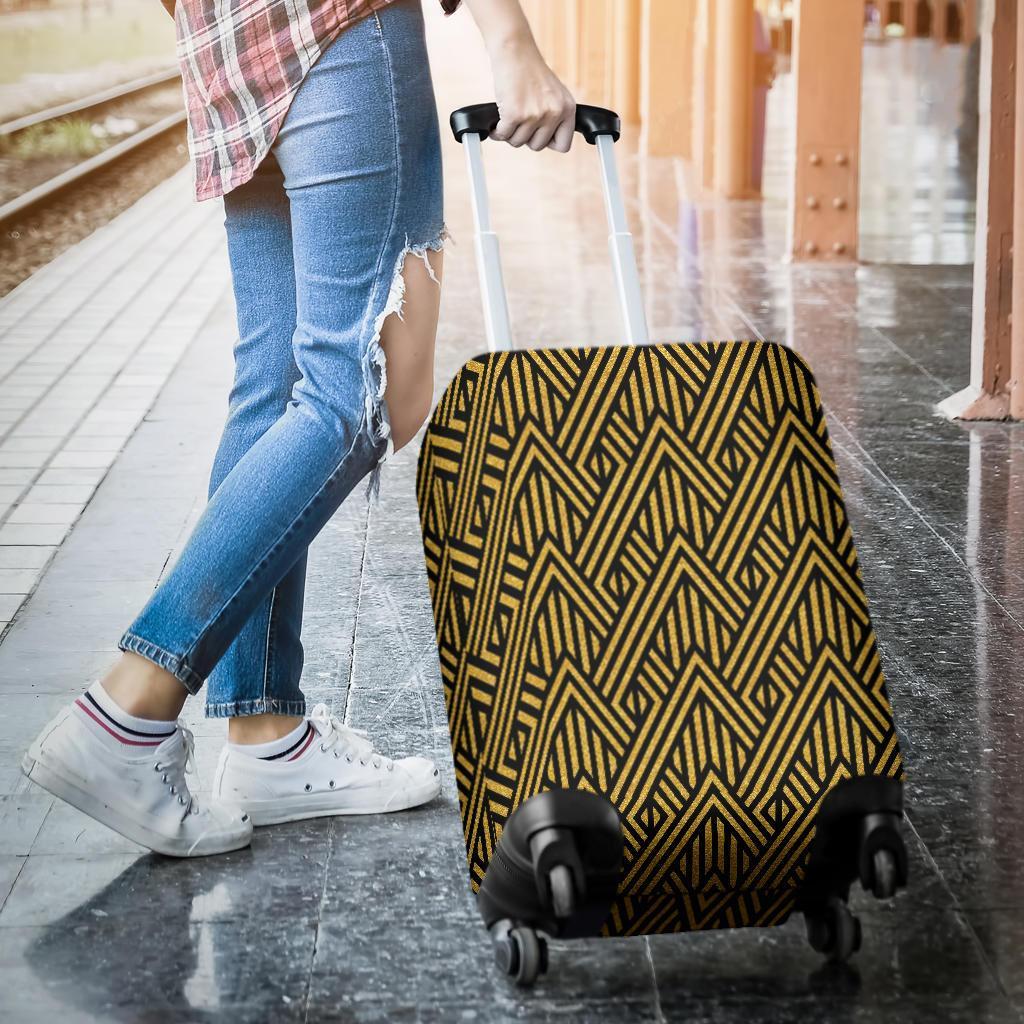 Gold Glitter Pattern Print Luggage Cover Protector-grizzshop