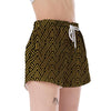 Gold Glitter Pattern Print Women's Shorts-grizzshop