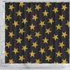 Gold Glitter Star Pattern Print Bathroom Shower Curtain-grizzshop