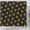 Gold Glitter Star Pattern Print Bathroom Shower Curtain-grizzshop