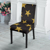 Gold Glitter Star Pattern Print Chair Cover-grizzshop