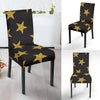 Gold Glitter Star Pattern Print Chair Cover-grizzshop