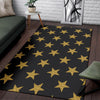 Gold Glitter Star Pattern Print Floor Mat-grizzshop