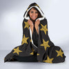 Gold Glitter Star Pattern Print Hooded Blanket-grizzshop
