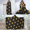 Gold Glitter Star Pattern Print Hooded Blanket-grizzshop