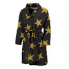 Gold Glitter Star Pattern Print Men Long Robe-grizzshop