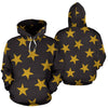 Gold Glitter Star Pattern Print Men Women Pullover Hoodie-grizzshop