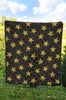 Gold Glitter Star Pattern Print Quilt-grizzshop