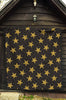 Gold Glitter Star Pattern Print Quilt-grizzshop