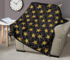 Gold Glitter Star Pattern Print Quilt-grizzshop