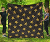 Gold Glitter Star Pattern Print Quilt-grizzshop