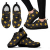 Gold Glitter Star Pattern Print Sneaker Shoes For Men Women-grizzshop