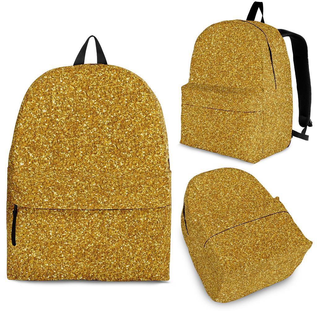 Gold Glitter Star Print Pattern Backpack-grizzshop