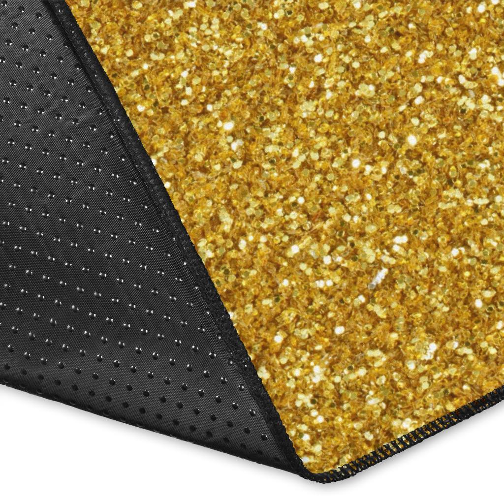 Gold Glitter Star Print Pattern Floor Mat-grizzshop