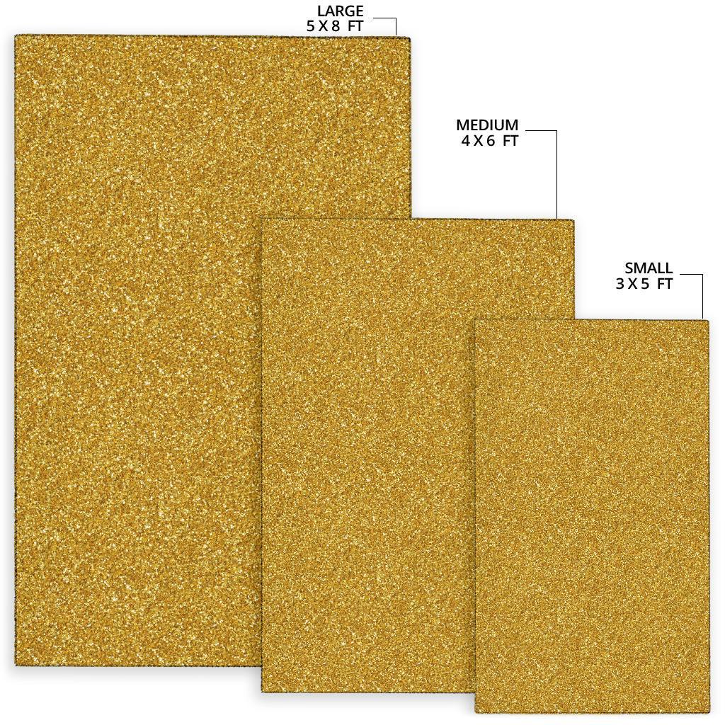 Gold Glitter Star Print Pattern Floor Mat-grizzshop