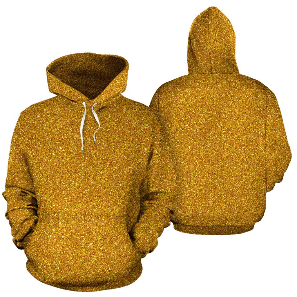 Gold Glitter Star Print Pattern Men Women Pullover Hoodie-grizzshop