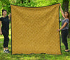 Gold Glitter Star Print Pattern Quilt-grizzshop