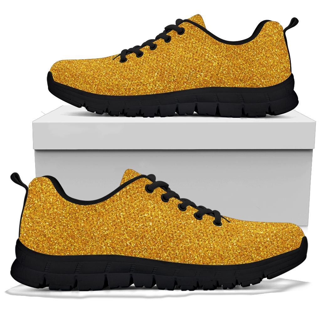 Gold Glitter Star Print Pattern Sneaker Shoes For Men Women-grizzshop