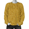 Gold Glitter Star Print Pattern Women's Sweatshirt-grizzshop