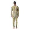 Gold Houndstooth Print Men's Pajamas-grizzshop